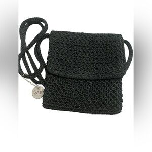 The Sak signature black crochet purse